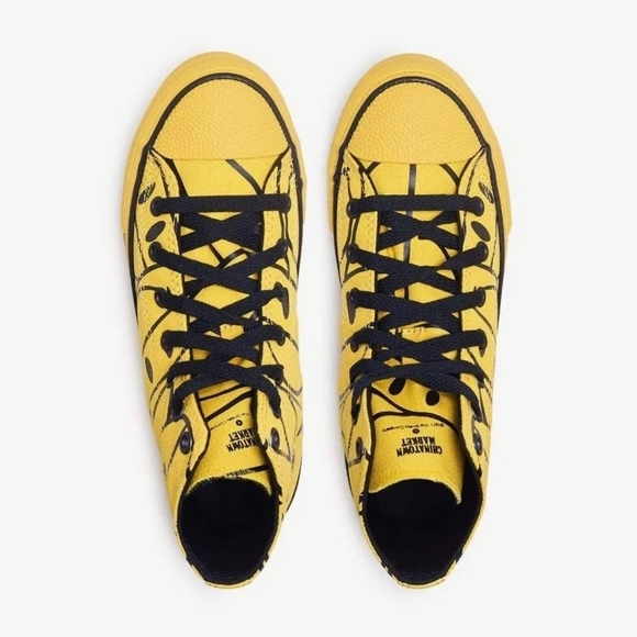 Converse Chinatown Market X Chuck High Top Cyber Yellow Smiley Toddler Size 9 - Picture 3 of 4